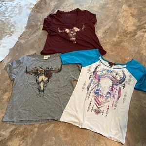 Bundle of 3 steer head shirts. All size Large. Various brands